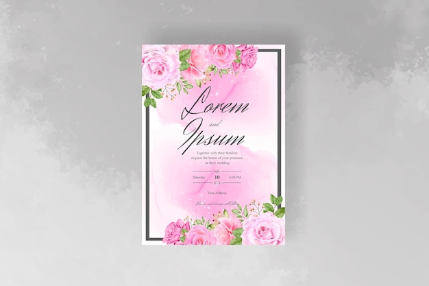 plantilla de invitación de boda acuarela