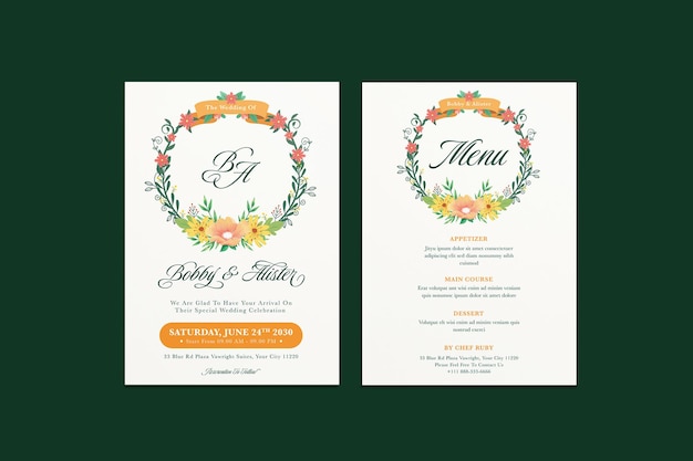 plantilla de invitación de boda de Alvina