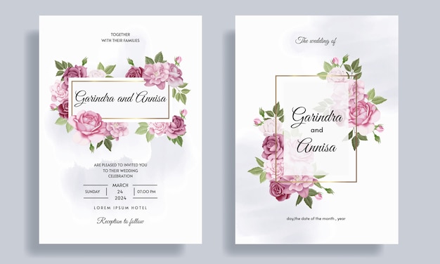 Plantilla de invitación de boda elegante