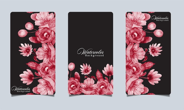 Plantilla de invitación de boda floral en acuarela con rosas