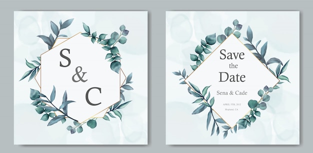 Plantilla de invitación de boda floral