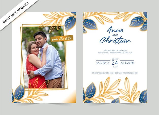 Plantilla de invitación de boda con foto