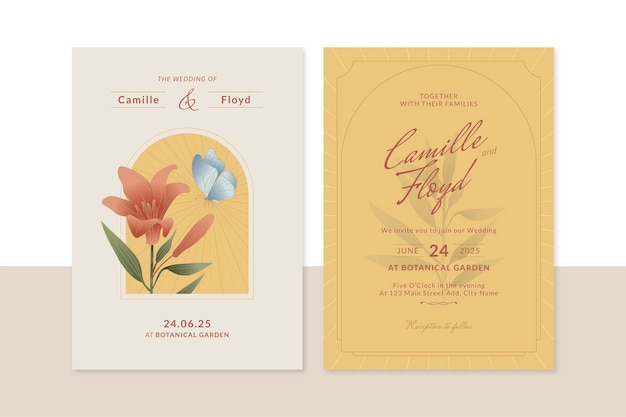 Plantilla de invitación de boda de Liliana