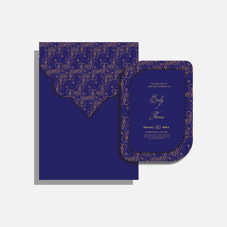 plantilla de invitación de boda de lujo