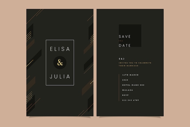 Plantilla de invitación de boda de lujo