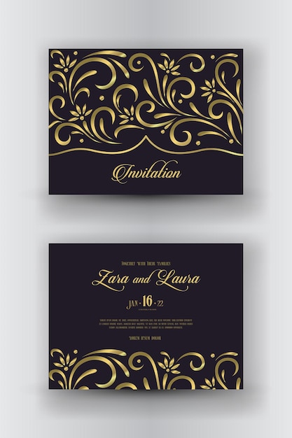 Plantilla de invitación de boda de lujo