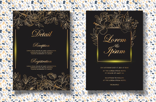 Plantilla de invitación de boda de lujo