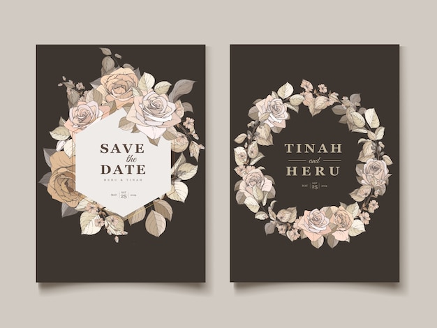 Plantilla invitación de boda lujosa