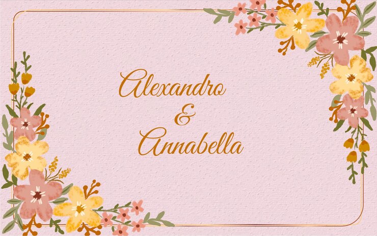 Plantilla de invitación de boda pintada a mano en acuarela