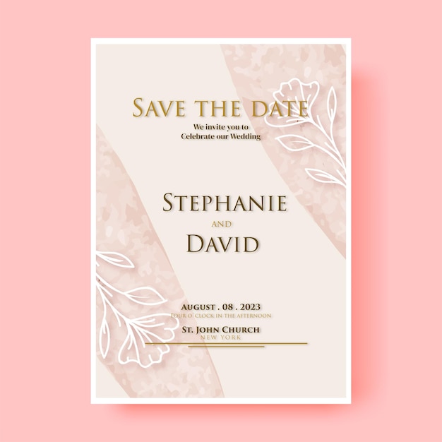 Plantilla de invitación de boda romántica