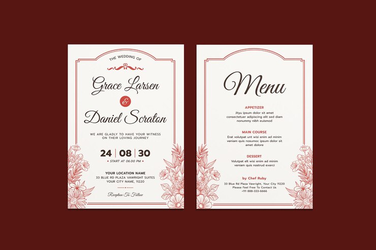 Vector plantilla de invitación de boda de tak