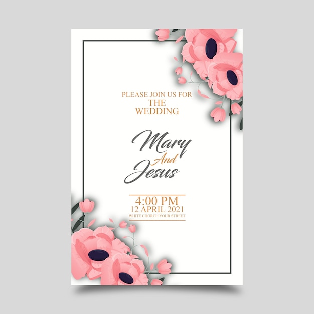 Plantilla de invitación de boda