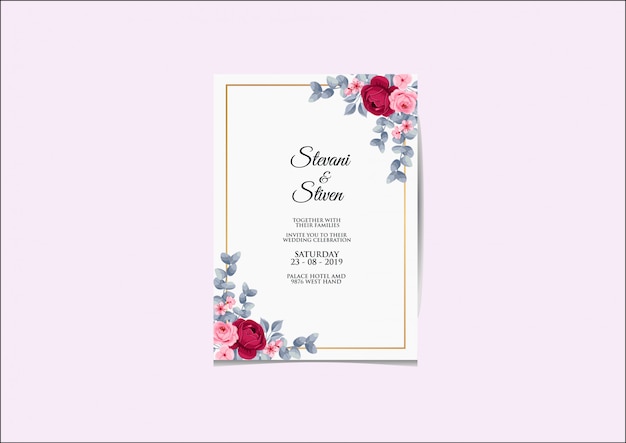 Plantilla de invitación de boda