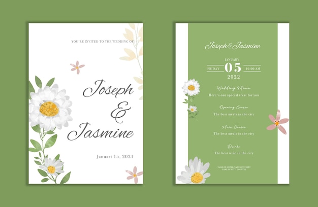 Plantilla de invitación de boda