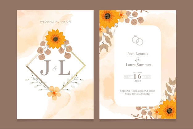 Plantilla de invitación de boda