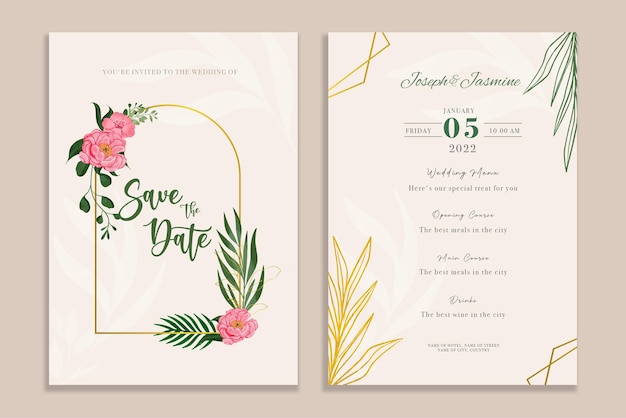 Plantilla de invitación de boda