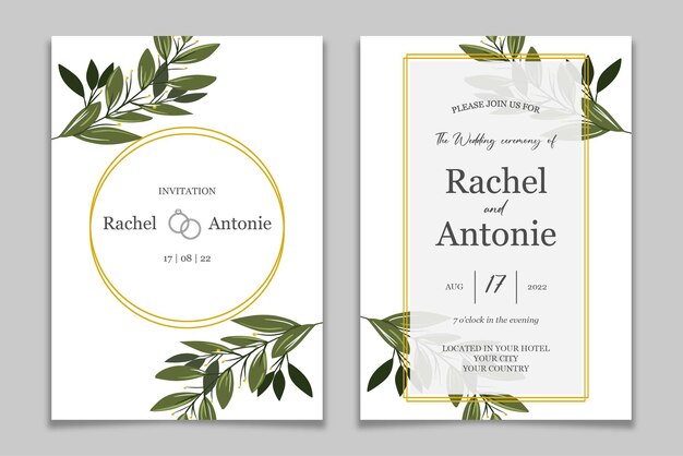 Plantilla de invitación de boda