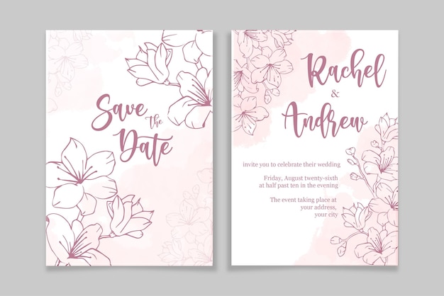 Plantilla de invitación de la boda