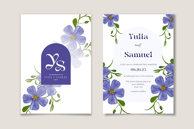 Plantilla de invitación de la boda