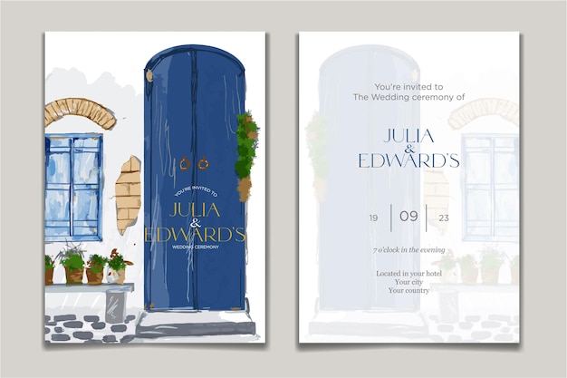 Plantilla de invitación de la boda