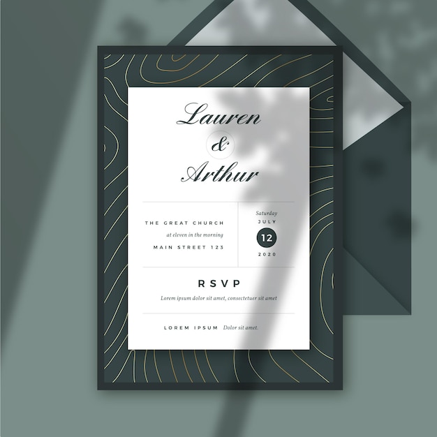 Vector plantilla de invitación de compromiso elegante