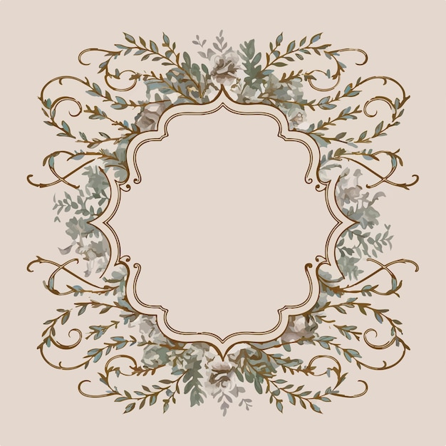 La plantilla de invitación elegante e inspirada en el vintage presenta un hermoso y intrincado marco ornamental