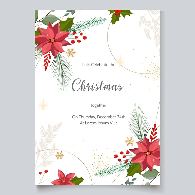Vector plantilla de invitación de fiesta de navidad