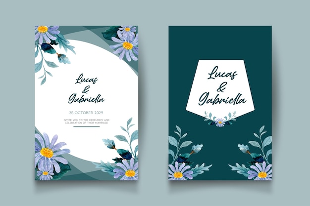 Vector plantilla de invitación floral para la boda