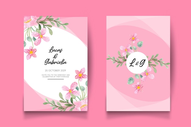 Vector plantilla de invitación floral para la boda