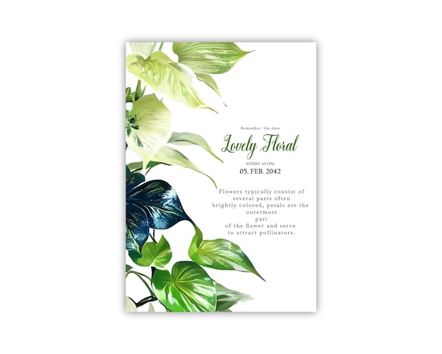 Plantilla de invitación floral para bodas tarjetas de invitación para bodas flores elegantes