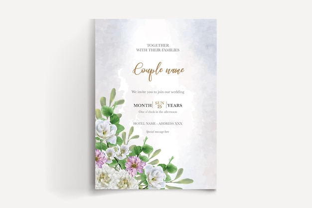 Plantilla de invitación floral de despedida de soltera