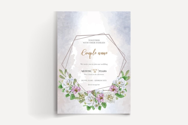 Plantilla de invitación floral de despedida de soltera