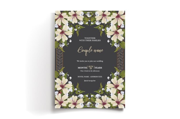 plantilla de invitación floral para la ducha de la novia