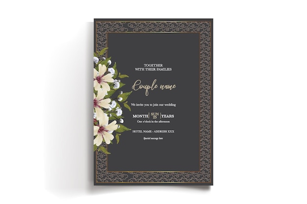 Plantilla de invitación floral para la ducha de la novia