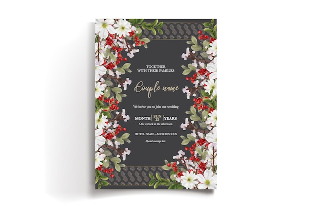 plantilla de invitación floral para la ducha de la novia