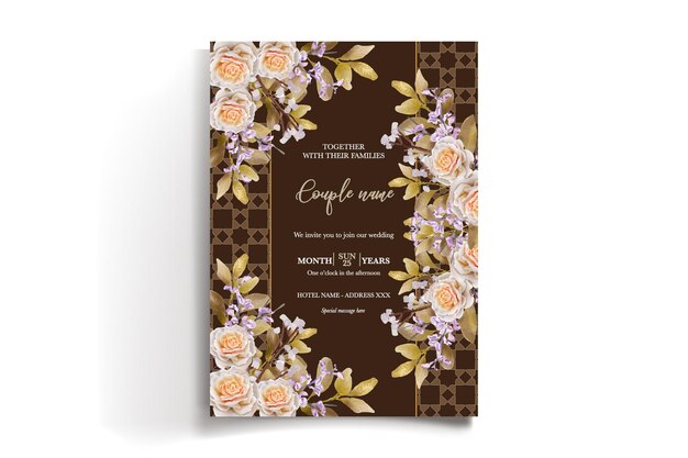 plantilla de invitación floral para la ducha de la novia