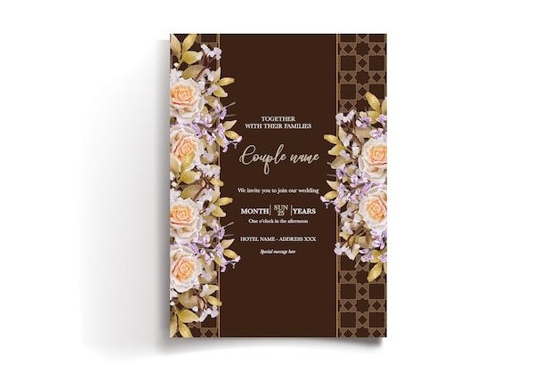 plantilla de invitación floral para la ducha de la novia