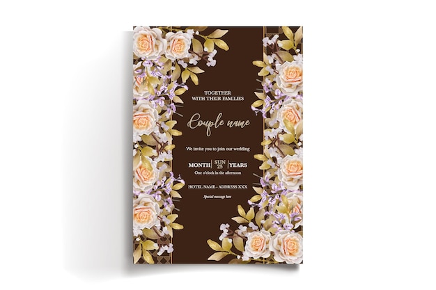 plantilla de invitación floral para la ducha de la novia