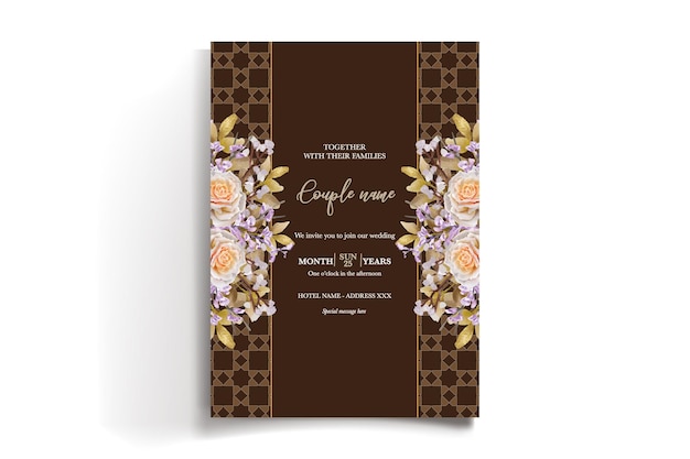 plantilla de invitación floral para la ducha de la novia