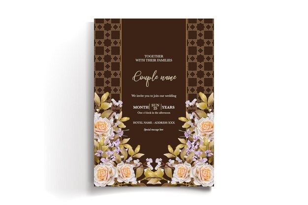 plantilla de invitación floral para la ducha de la novia