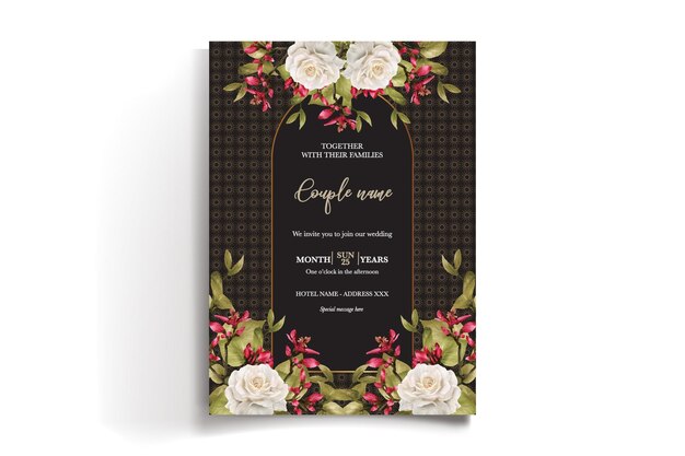 Plantilla de invitación floral para la ducha de la novia