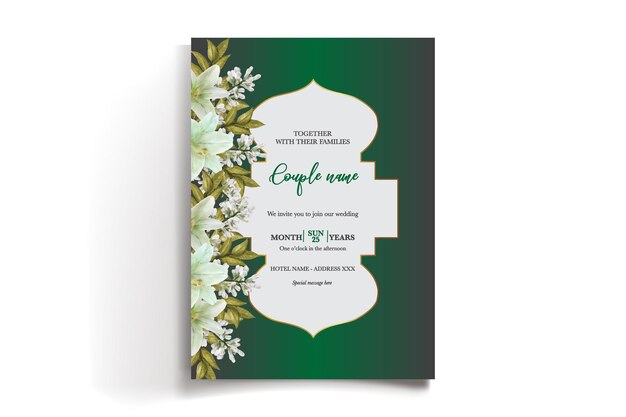 Vector plantilla de invitación floral para la ducha de la novia