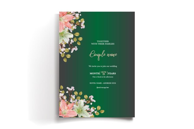 Vector plantilla de invitación floral para la ducha de la novia