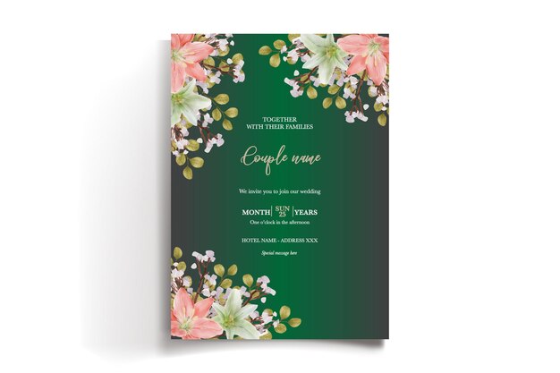 Vector plantilla de invitación floral para la ducha de la novia