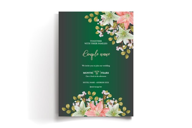 Vector plantilla de invitación floral para la ducha de la novia