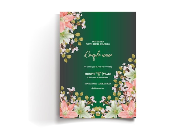 Vector plantilla de invitación floral para la ducha de la novia