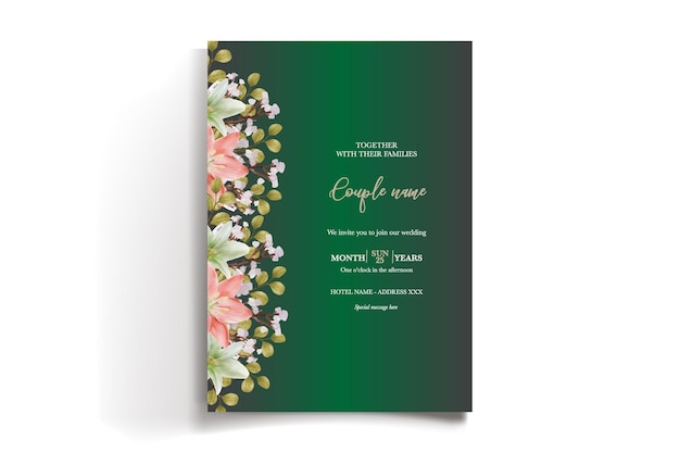 Plantilla de invitación floral para la ducha de la novia