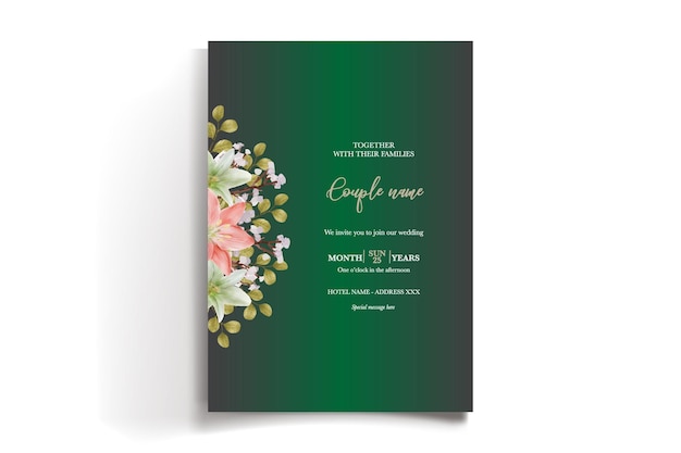 Vector plantilla de invitación floral para la ducha de la novia