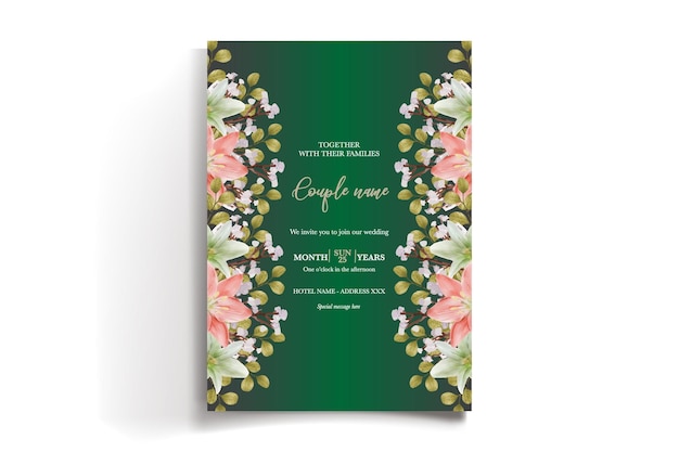 Vector plantilla de invitación floral para la ducha de la novia