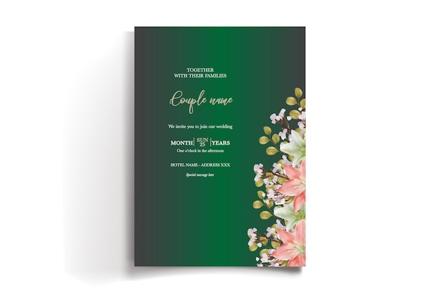 Plantilla de invitación floral para la ducha de la novia